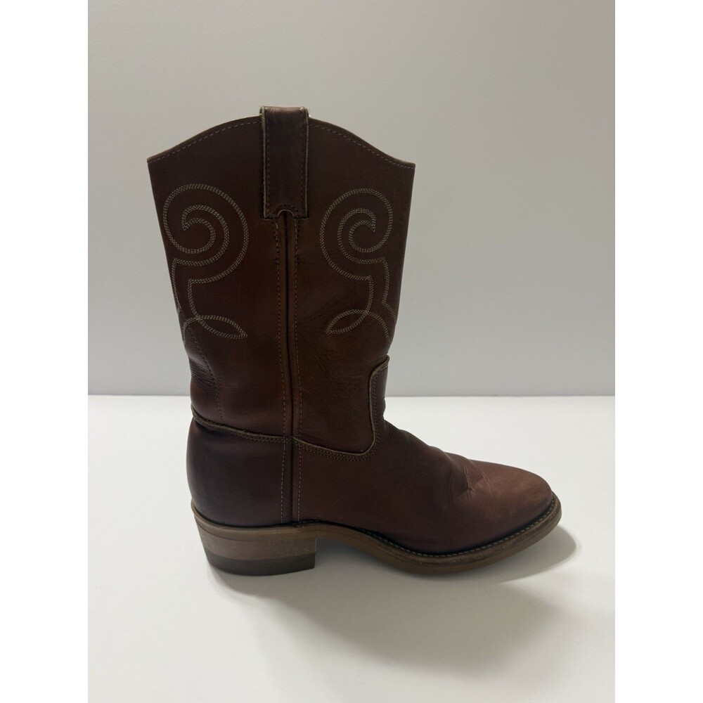 Vintage Red Wing Pecos 9801 Brown Leather Cowboy Boots Men 8D / Women 9D - Picture 4 of 9